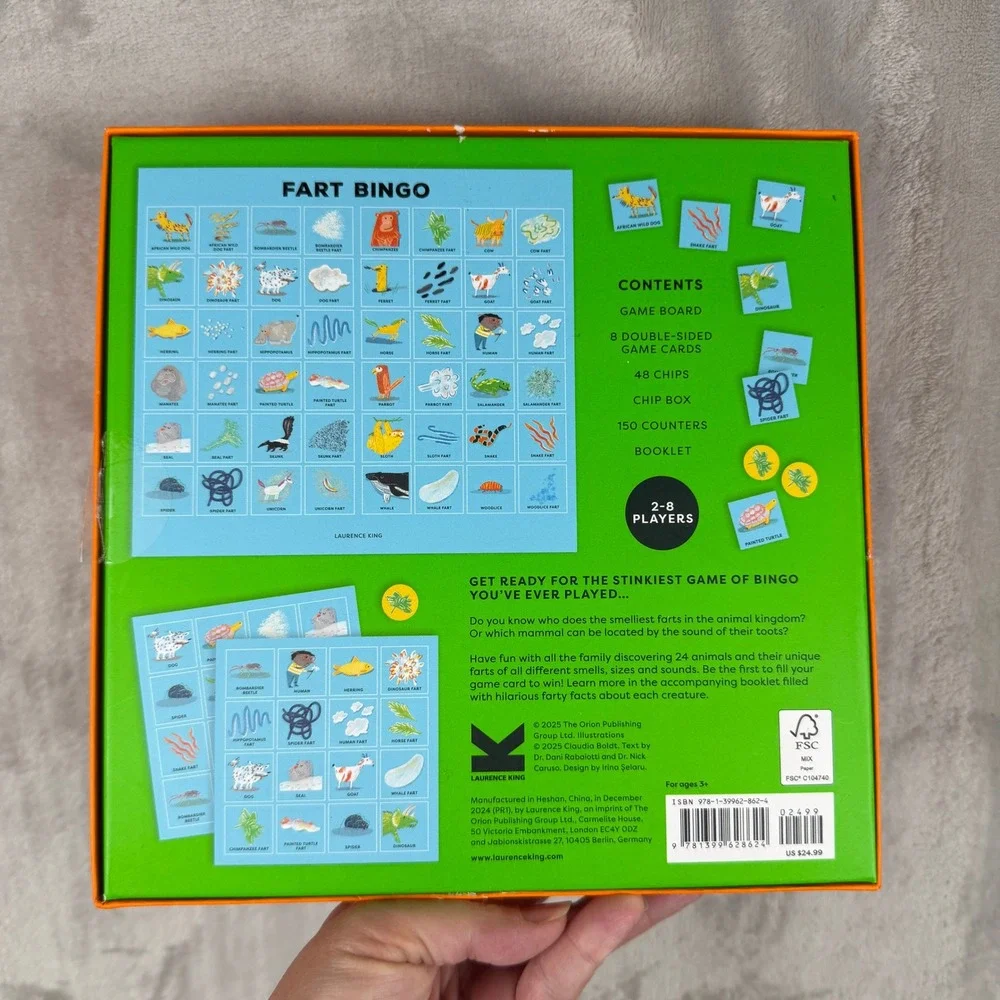 Fart Bingo Kids Game Animal Board Game 2-8‎ Players 9781399628624 NEW